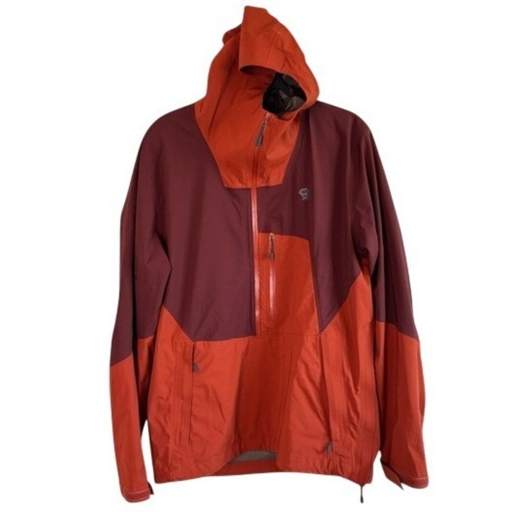 Mountain Hardwear Gore-Tex Anorak Jacket Red Mens Large OM7389 Colorblock Hooded